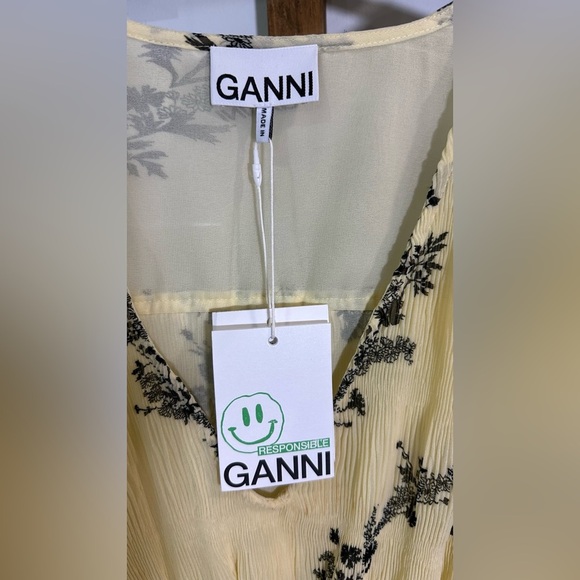 NWT GANNI Pleated Georgette Mini Dress FR40 / US8 - Picture 16 of 16